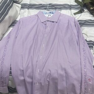 Robert Graham Lavender Checkered Dress Shirt